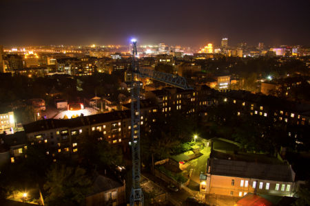 Фотообои город Днепропетровск ночью (city-0000925)