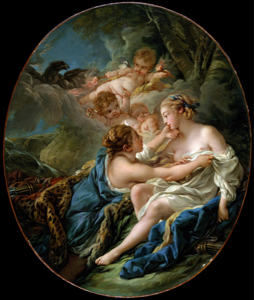 Картина амуры Буше Венера фреска обои (angel-00028)