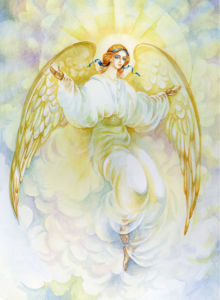 Фреска фото обои Ангел и солнце (angel-00056)