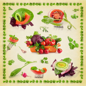 Фотообои в кухню коллаж из овощей (food-0000261)