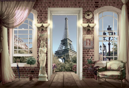 Фотошпалери Вид з вікна Париж (printmaking-0000044)