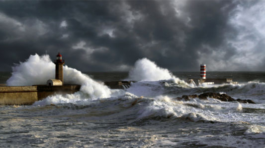 Фотообои штормовое море и маяк (sea-0000234)