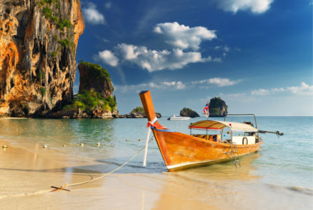 Фотообои лодка на пляже в Таиланде (sea-0000375)