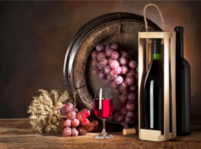 Фотообои виноград с вином натюрморт (still-life-0038)