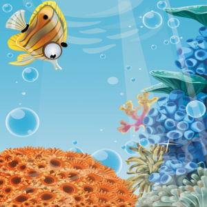 Фотообои для ванны рисунок рыбки (underwater-world-00185)
