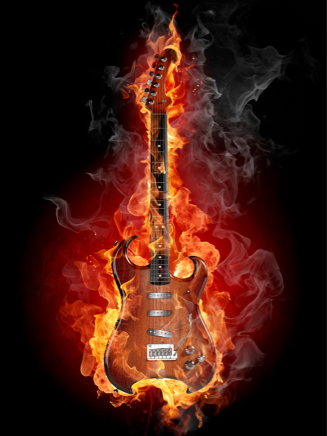 Фотообои гитара в огне (fantasy-0000002)