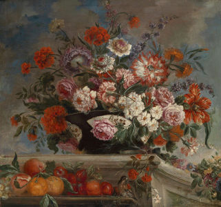 Картина цветы в вазе и фрукты (pf-131)