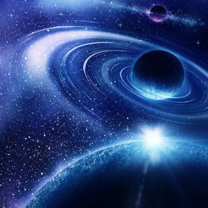 Фотообои звездное синее небо (space-0000023)