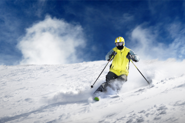 Фотообои лыжник спуск с горы (sport-0000130)