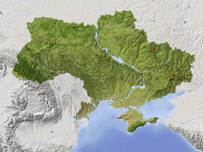 Фотообои карта Украины географическая (map-0000197)