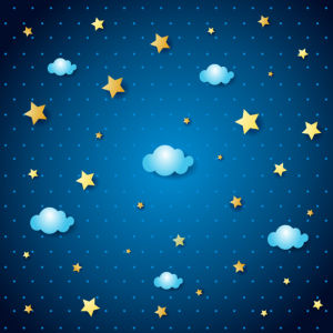 Фотообои на потолок звезды и облака (overhead-0014)