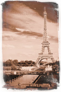 Фотообои Эйфелева башня Франция (retro-vintage-0000150)
