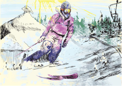 Фотообои Лыжник в горах (sport-0000163)