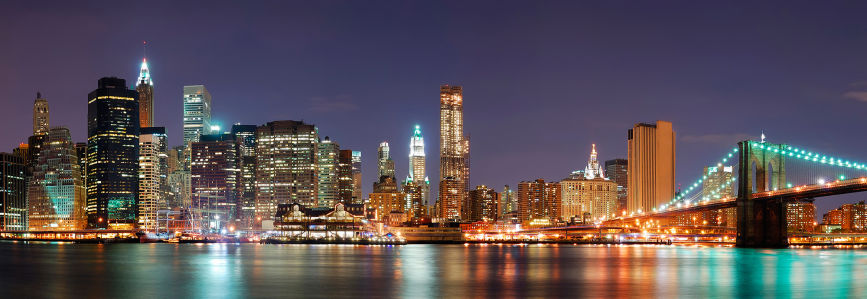 Фотообои панорама ночного манхеттена (city-0000243)