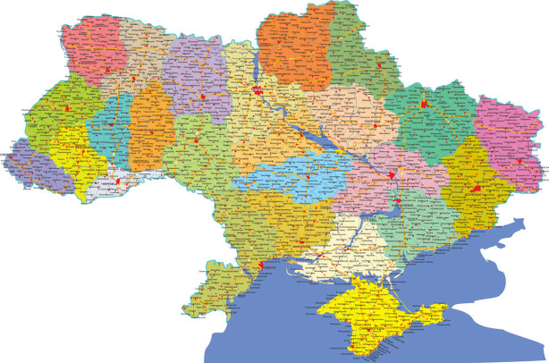 Фотообои Карта Украины на украинском (map-231)