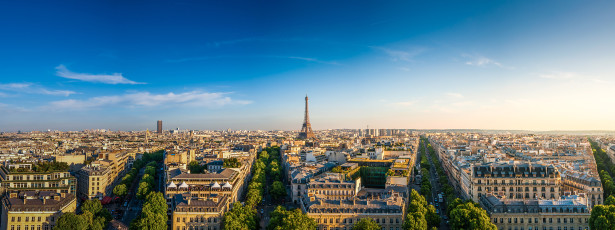 Фотообои панорамный вид на Париж (panorama-51)