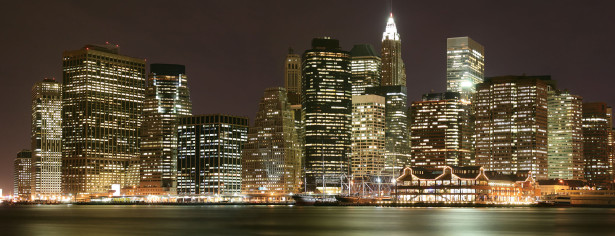 Фотообои Нижний Манхэттен ночью (panorama-79)