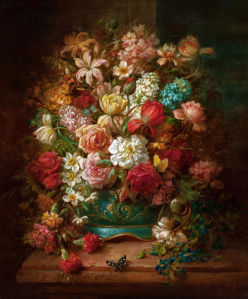 Картина с цветами и бабочками (pf-123)
