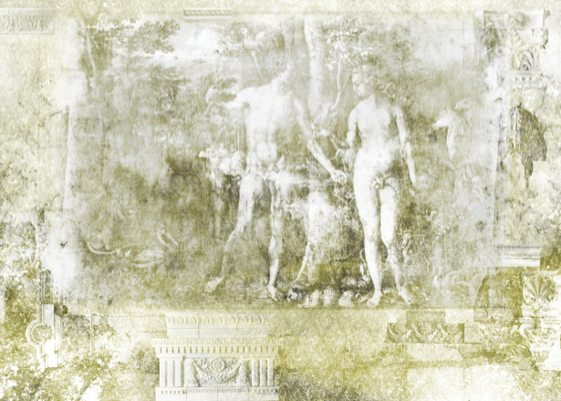 Фотошпалери для спальні Адам та Єва (printmaking-0000024)