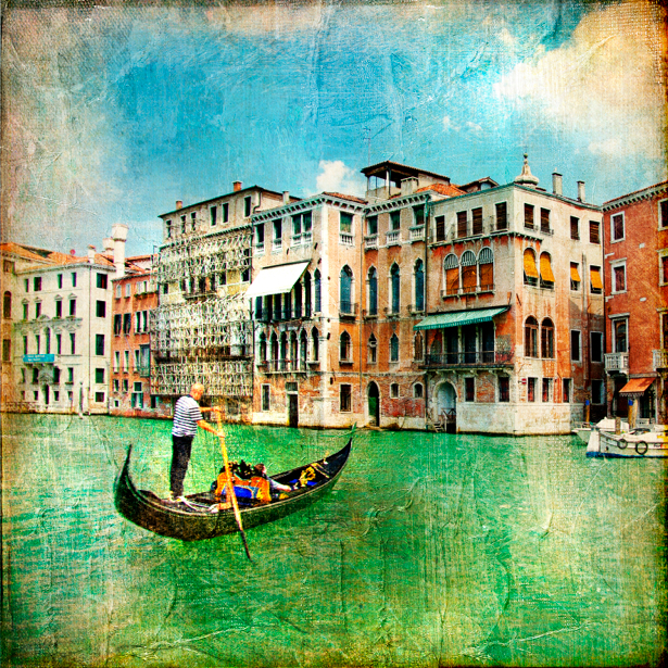 Фотообои канал в Венеции Италия (retro-vintage-0000120)