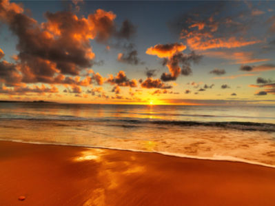 Фотообои море закат красный песок (sea-0000215)