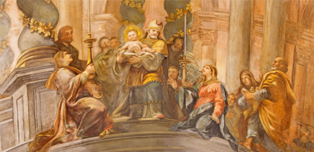 Фотообои Презентация Христа в храме (fresco-011)