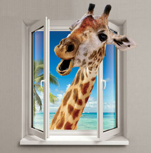 Фотошпалери Жираф в вікні (child-473)