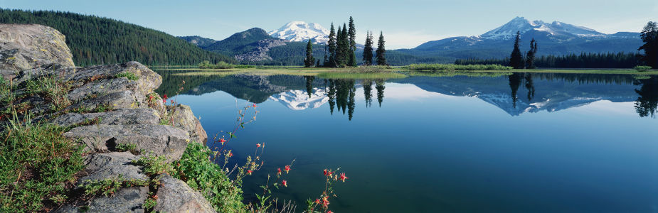 Фотообои панорама горного озера (nature-00388)