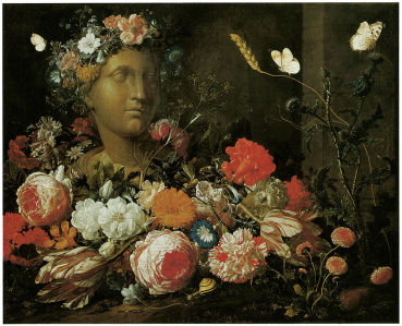 цветы в вазе натюрморт картина Флорилегиум печать на холсте (pf-113)