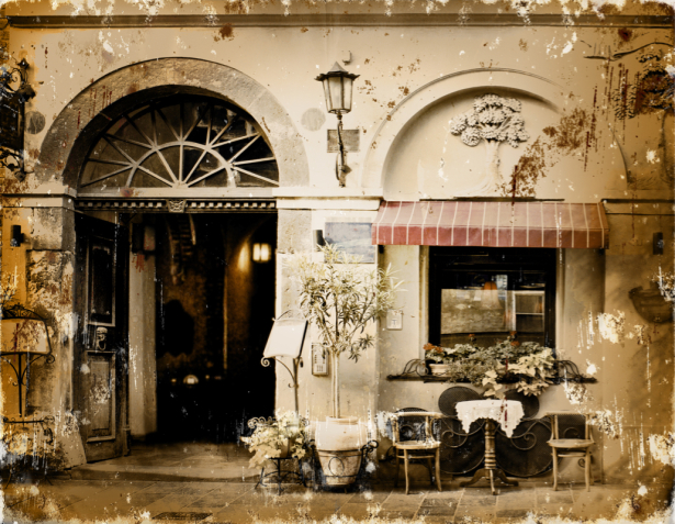 Фотообои Итальянское кафе винтаж (retro-vintage-0000377)
