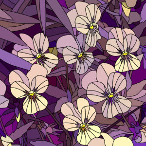 Фото обои цветы фиолет Витраж (flowers-0000692)