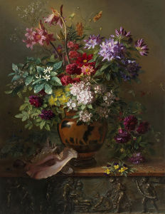 Картина с цветами в греческой вазе (pf-132)