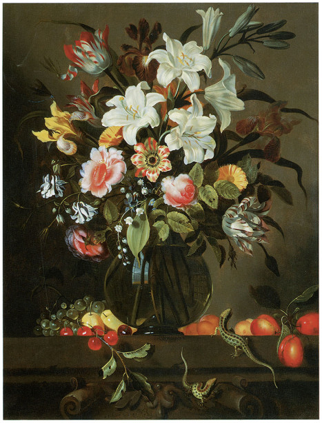 Ваза с цветами и фруктами якоб маррел (pf-78)