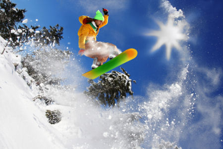 Фотообои сноубордист прыжок (sport-0000009)