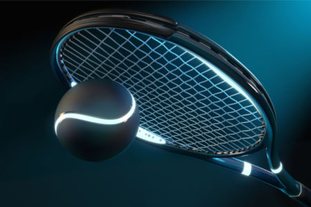 Фотообои теннисная ракетка неон (sport-0000146)