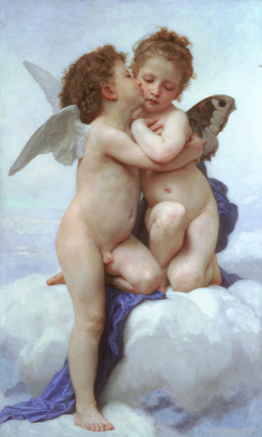 Фреска обои Первый поцелуй амуры (angel-00019)
