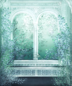 Фотообои цветущая арка в саду (fantasy-0000029)