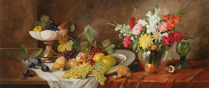 Натюрморт с фруктами и розами (still-life-0091)