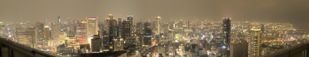 Фотообои панорама осаки япония ночная (city-0000045)