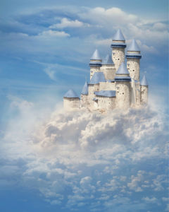 Детские фотообои - Замок в облаках (city-0001393)