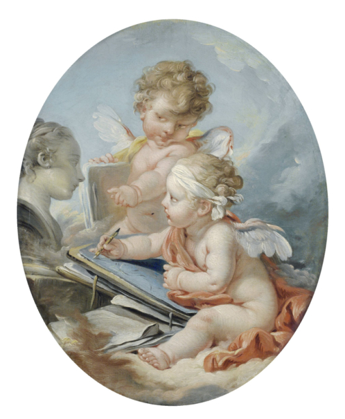 Обои с амурами ангелами фреска (angel-00067)