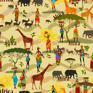 Паттерн фотообои Африка жирафы (animals-0000471)