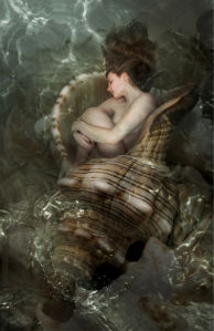 Фотообои девушка спящая в ракушке (fantasy-0000128)