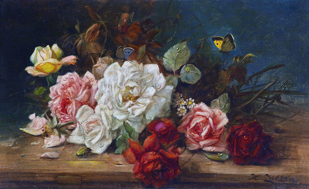 Картина натюрморт с розами (pf-128)
