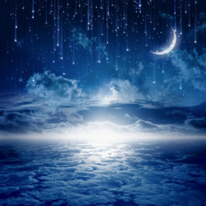 Фотообои месяц в ночном небе (sky-0000136)