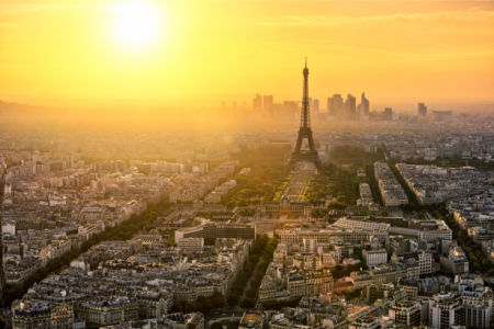 Фотообои Париж панорама на закате (city-0001278)