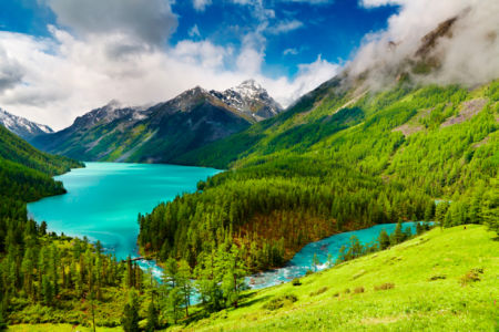 Фотообои с природой озеро горное небо (nature-00009)