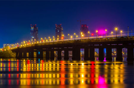 Фотообои Киев Мост Патона ночью (ukr-33)