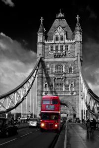 Фотообои Англия, Европа, автобус, Тауэрский мост (city-0000587)