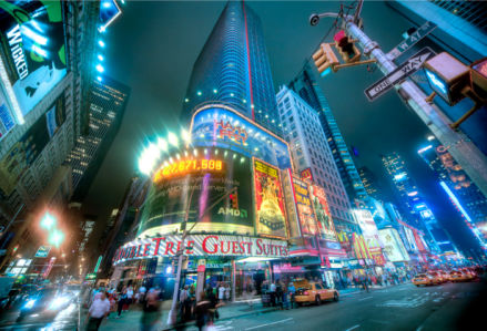 Фотообои Нью-Йорк Америка ночная улица (city-0000599)